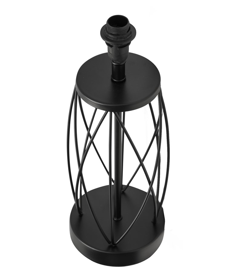 Ashleigh Black Metal Lattice Cylinder Lantern Table Lamp - Base Only Ashleigh Black Metal Lattice Cylinder Lantern Table Lamp - Base Only