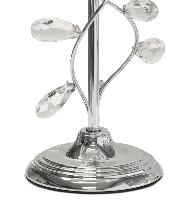 Crystal Glass Leaf Design Modern Chrome Table Lamp with Blue Gold Shade Crystal Glass Leaf Design Modern Chrome Table Lamp with Blue Gold Shade