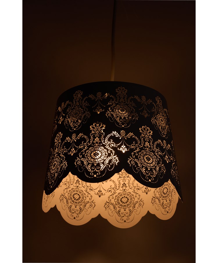 Laura Cream Steel Stencil Ceiling Light Pendant Shade Only Laura Cream Steel Stencil Ceiling Light Pendant Shade Only