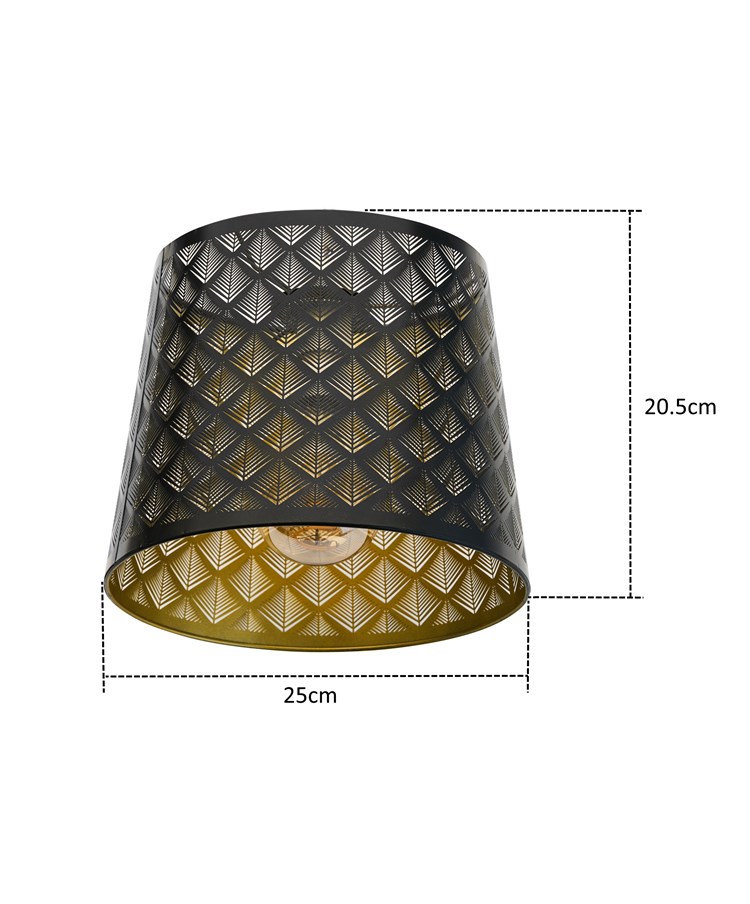 Midas Black Gold Steel Stencil Ceiling Light Pendant Shade Only Midas Black Gold Steel Stencil Ceiling Light Pendant Shade Only