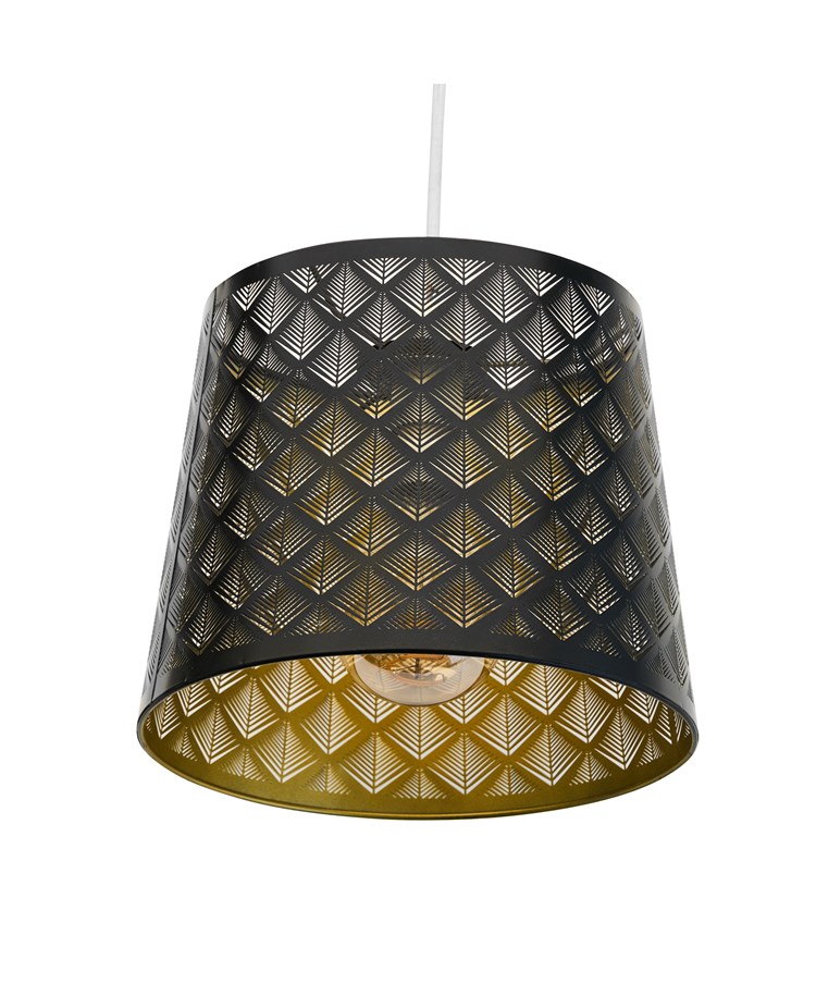 Midas Black Gold Steel Stencil Ceiling Light Pendant Shade Only Midas Black Gold Steel Stencil Ceiling Light Pendant Shade Only