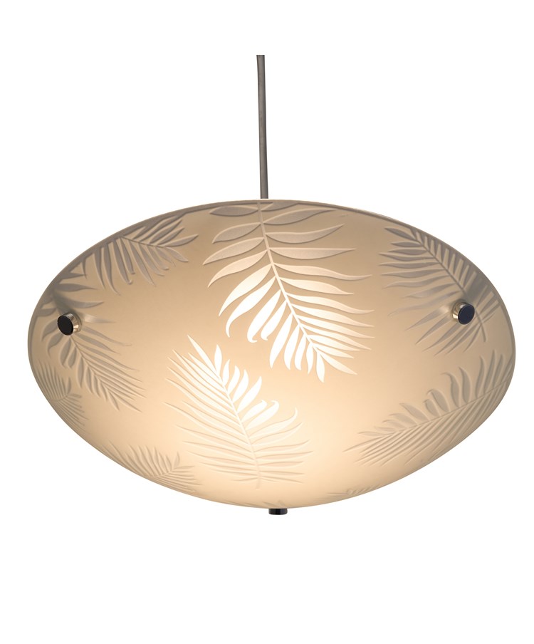 Areca Leaf Glass Ceiling Uplighter Pendant Shade - White & Clear - Easy Fit - Mo Areca Leaf Glass Ceiling Uplighter Pendant Shade - White & Clear - Easy Fit - Mo