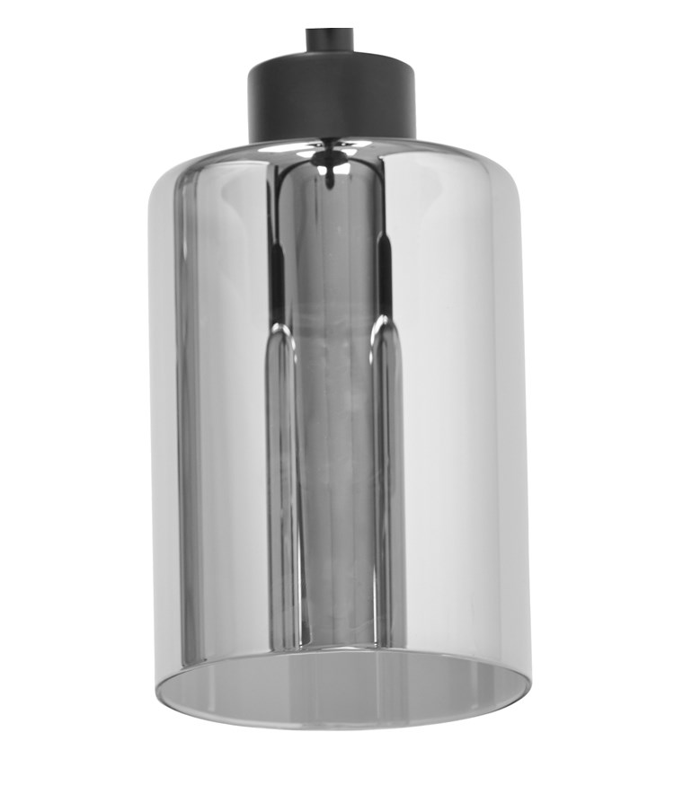 Menari Matt Black 3 Light Ceiling Light with Smoked Glass Shades Menari Matt Black 3 Light Ceiling Light with Smoked Glass Shades