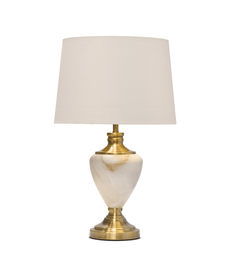Hepburn Large Cream Marble Effect Table Lamp with Matching Shade - Cream & Gold Hepburn Large Cream Marble Effect Table Lamp with Matching Shade - Cream & Gold