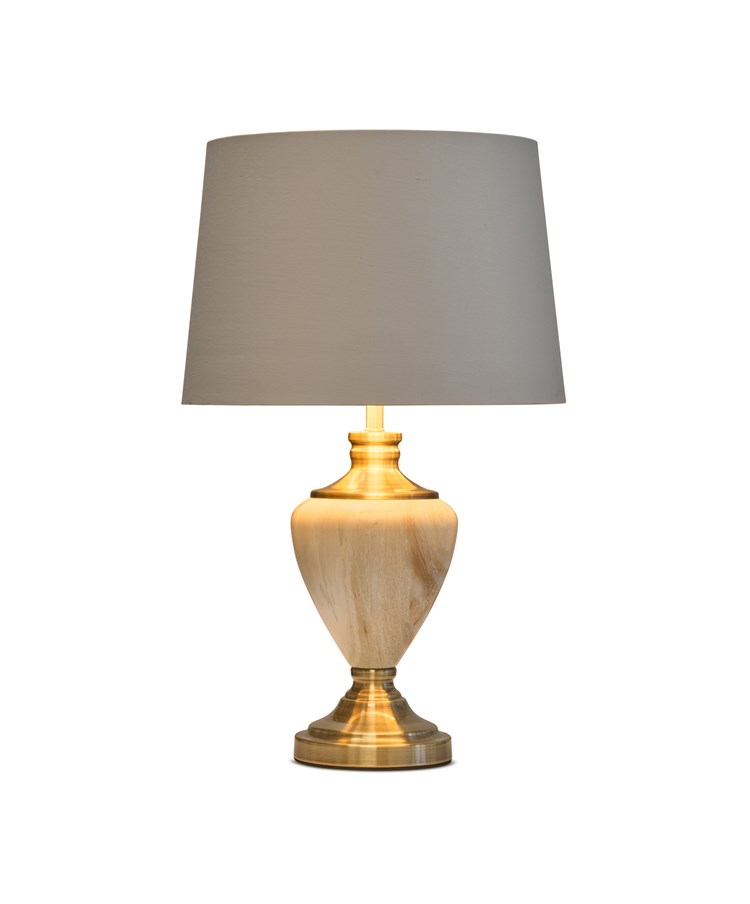 Hepburn Large Cream Marble Effect Table Lamp with Matching Shade - Cream & Gold Hepburn Large Cream Marble Effect Table Lamp with Matching Shade - Cream & Gold