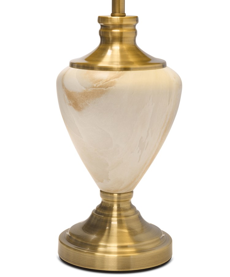 Hepburn Large Cream Marble Effect Table Lamp with Matching Shade - Cream & Gold Hepburn Large Cream Marble Effect Table Lamp with Matching Shade - Cream & Gold