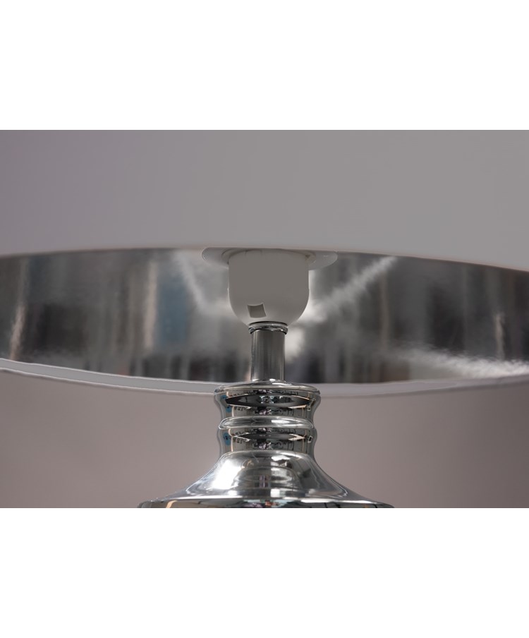 Hepburn Large Grey Marble Effect Table Lamp with Grey Silver Lined Shade - Grey Hepburn Large Grey Marble Effect Table Lamp with Grey Silver Lined Shade - Grey