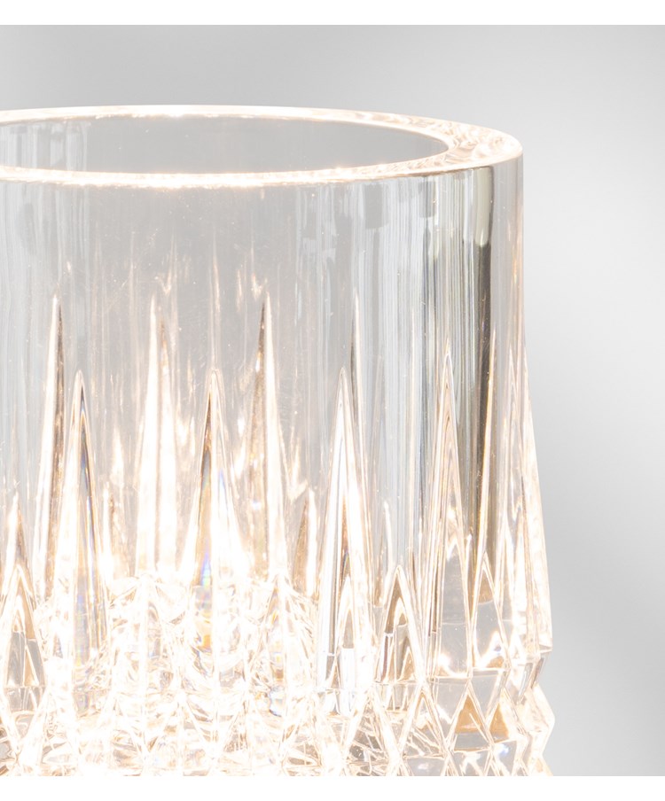 Glass Tumbler Style Rechargeable USB Gold Table Lamp - 3 Brightness Settings Glass Tumbler Style Rechargeable USB Gold Table Lamp - 3 Brightness Settings