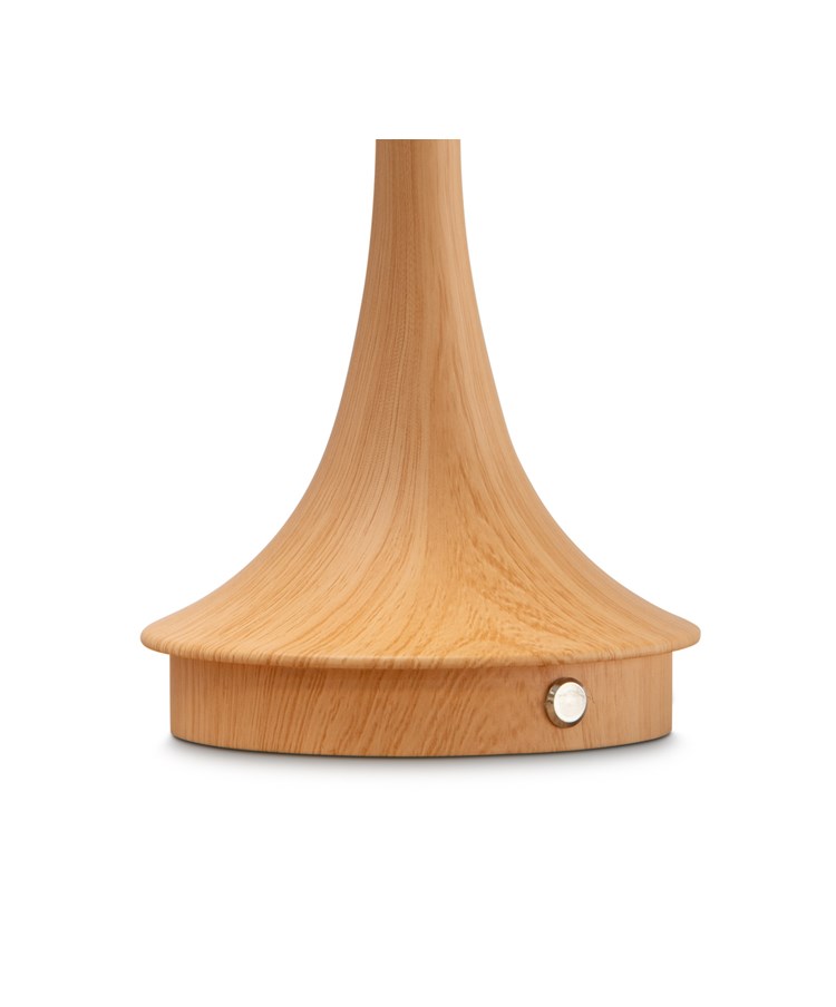 Light Wood Effect Rechargeable Table Lamp with Cream Pleat Shade Light Wood Effect Rechargeable Table Lamp with Cream Pleat Shade