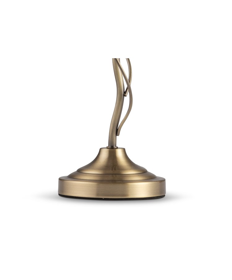 Leaf Antique Brass Table with Blue Gold Shade Leaf Antique Brass Table with Blue Gold Shade