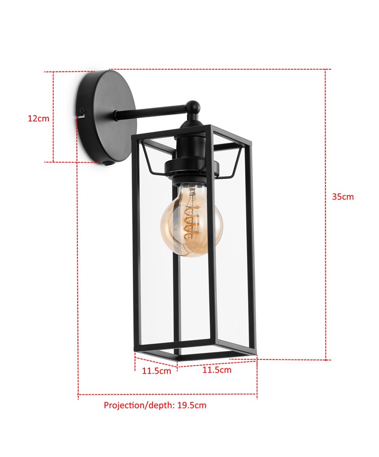 Quattro Modern Matt Black Frame Wall Light Quattro Modern Matt Black Frame Wall Light