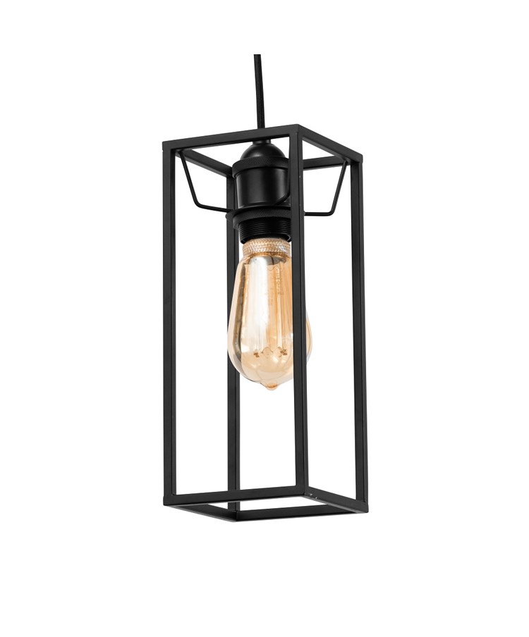Quattro Modern Matt Black Frame Style Pendant Ceiling Light Quattro Modern Matt Black Frame Style Pendant Ceiling Light