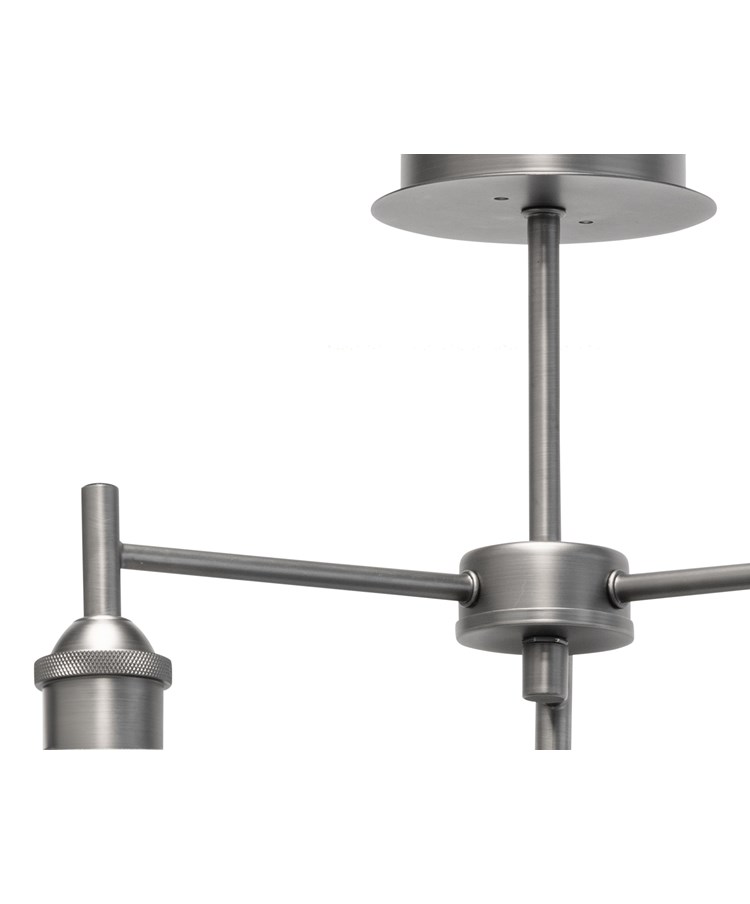 Echo 3 Light Pewter and Smoked Ribbed Glass Echo 3 Light Pewter and Smoked Ribbed Glass