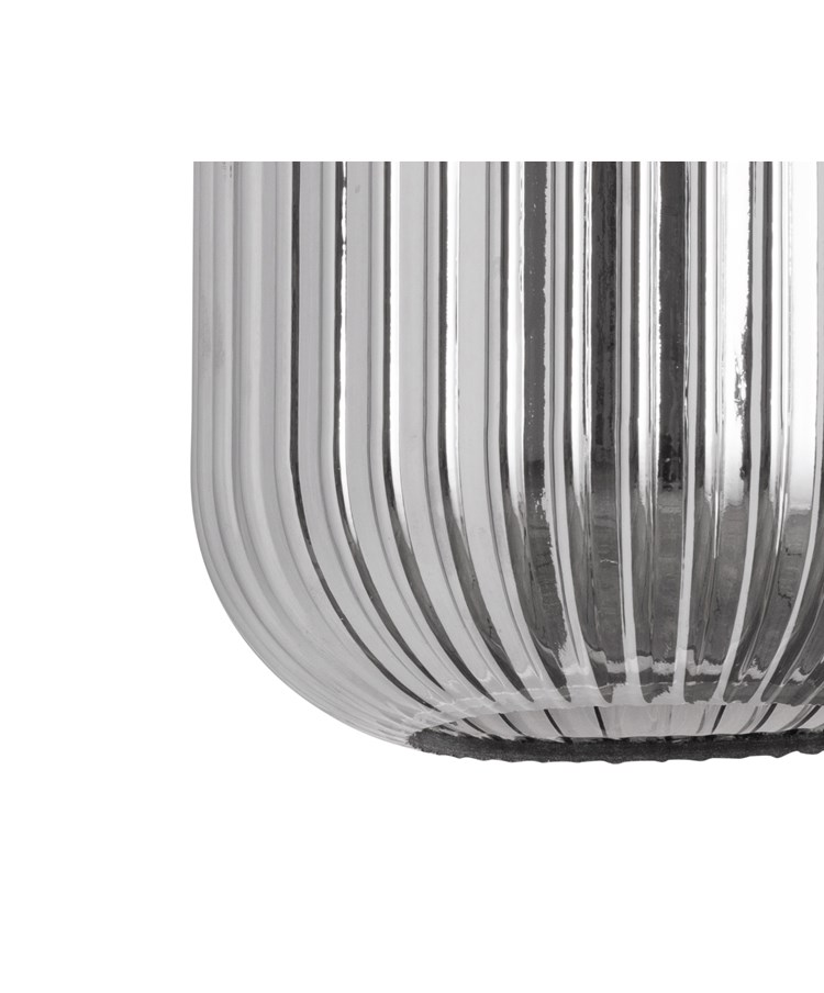 Echo Pewter Wall Light with Smoked Ribbed Glass Echo Pewter Wall Light with Smoked Ribbed Glass
