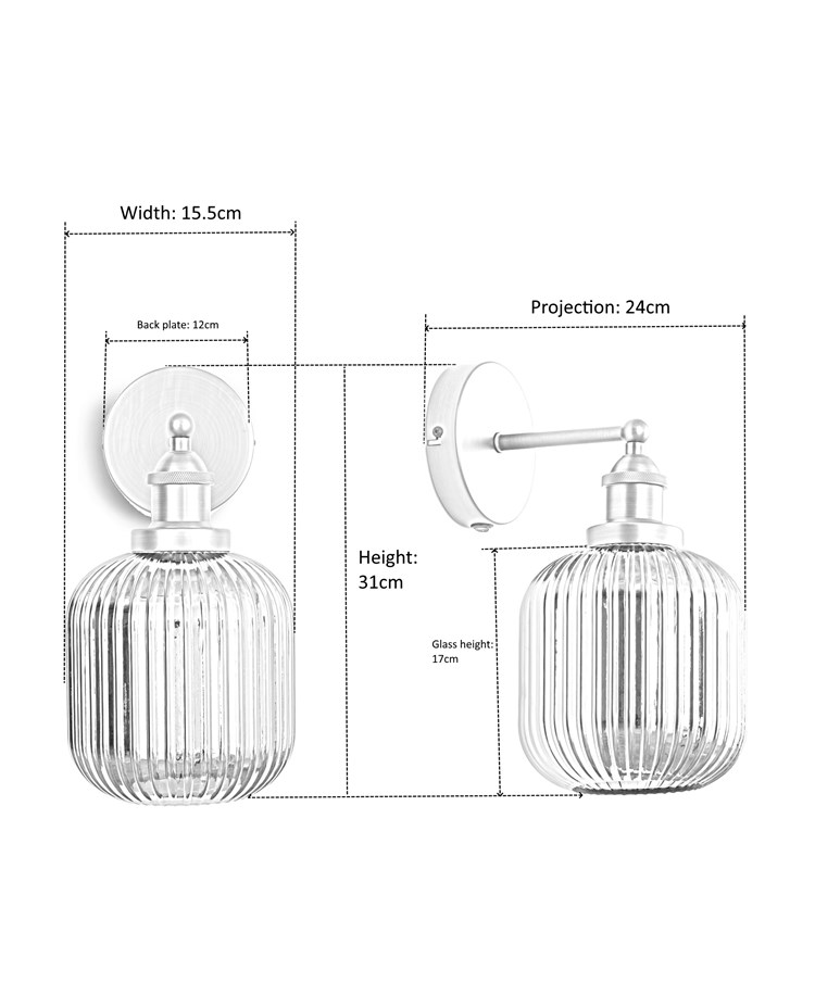 Echo Silver Wall Light Smoked Robbed Glass Echo Silver Wall Light Smoked Robbed Glass
