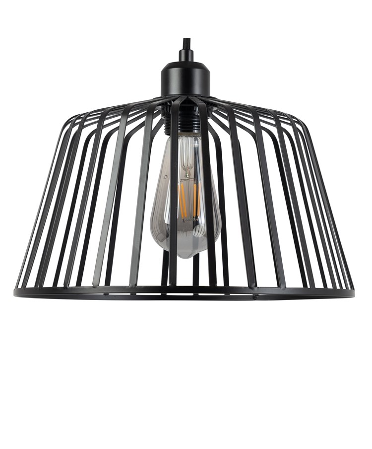 Lyon 30cm Flat Wire Mat Black Shade with Black Suspension Lyon 30cm Flat Wire Mat Black Shade with Black Suspension