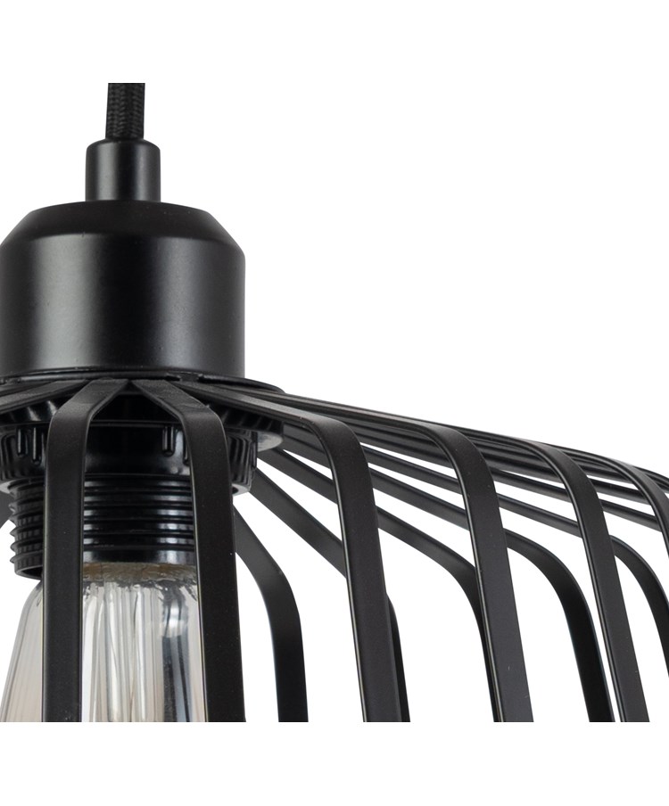 Lyon 30cm Flat Wire Mat Black Shade with Black Suspension Lyon 30cm Flat Wire Mat Black Shade with Black Suspension