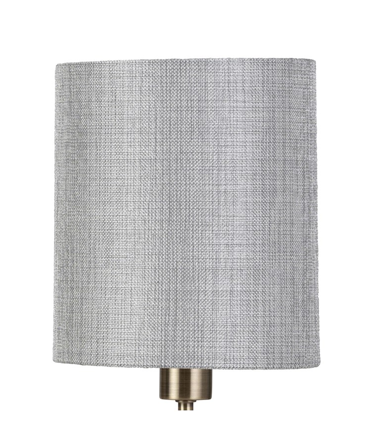 (Pair) Darwen Square Stick Antique Brass with Grey Linen Shade (Pair) Darwen Square Stick Antique Brass with Grey Linen Shade