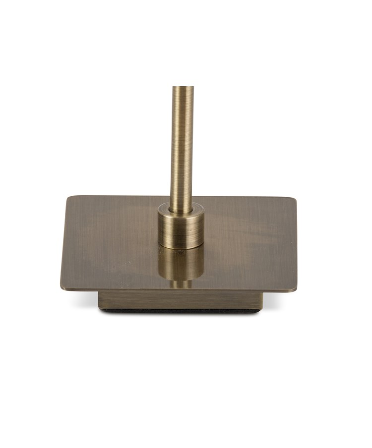 Darwen Square Stick Antique Brass Table Lamp with Grey Linen Shade Darwen Square Stick Antique Brass Table Lamp with Grey Linen Shade