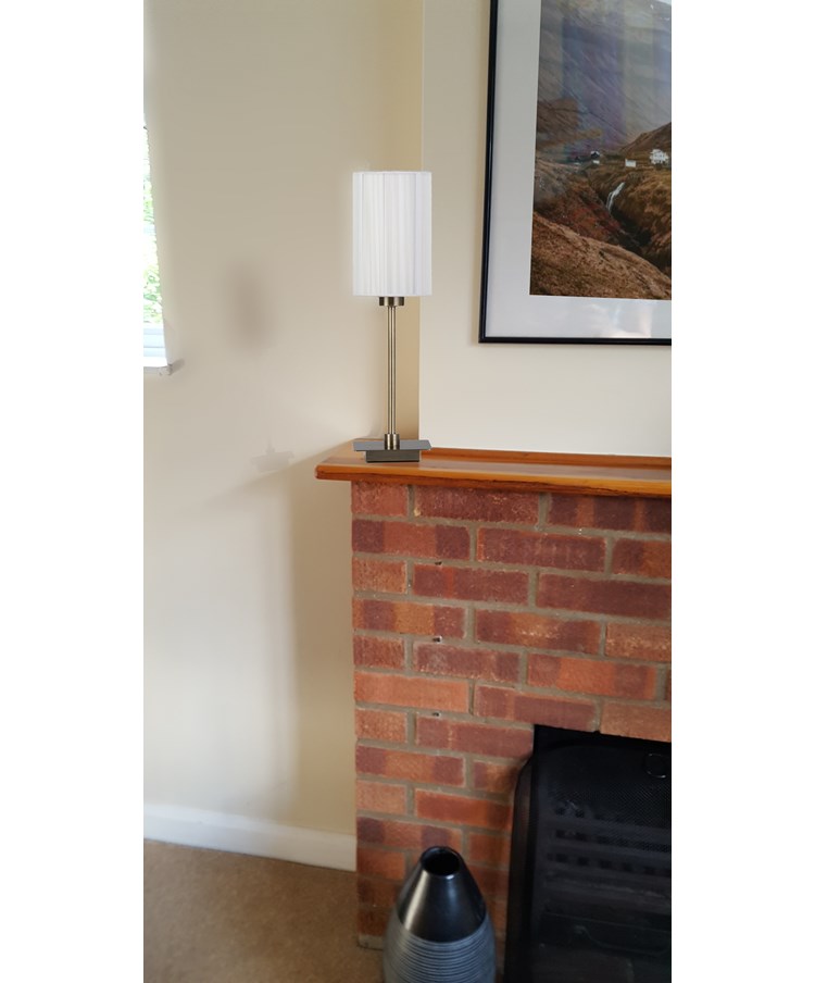 (Pair) Darwen Square Stick Antique Brass with Ivory String Shade (Pair) Darwen Square Stick Antique Brass with Ivory String Shade