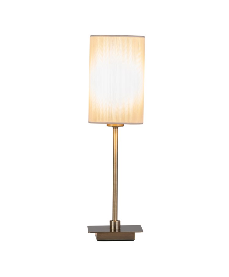 Darwen Square Stick Antique Brass Table Lamp with Large Ivory Shade Darwen Square Stick Antique Brass Table Lamp with Large Ivory Shade