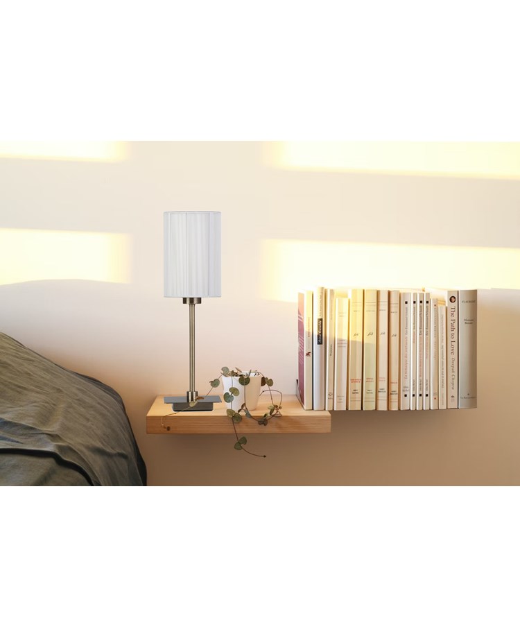 Darwen Square Stick Antique Brass Table Lamp with Small Ivory Shade Darwen Square Stick Antique Brass Table Lamp with Small Ivory Shade