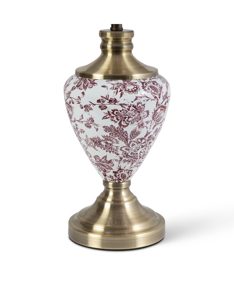 Hepburn Red Printed / Antique Table Lamp with Red Shade Hepburn Red Printed / Antique Table Lamp with Red Shade