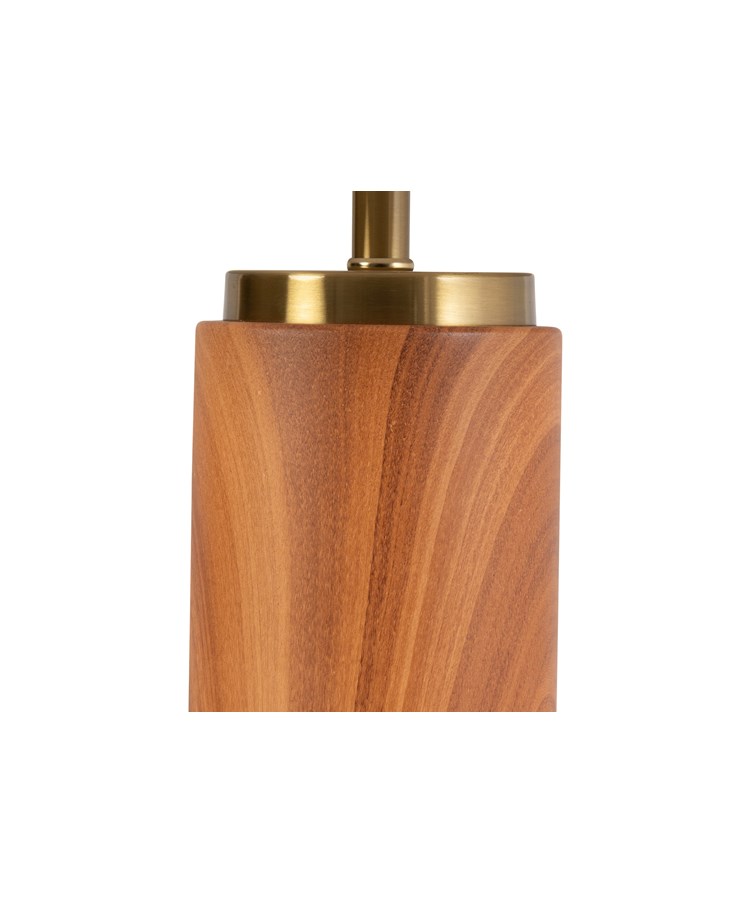 Cylinder Wood Effect Print/Gold Table Lamp with Ivory Gold Lined Shade Cylinder Wood Effect Print/Gold Table Lamp with Ivory Gold Lined Shade