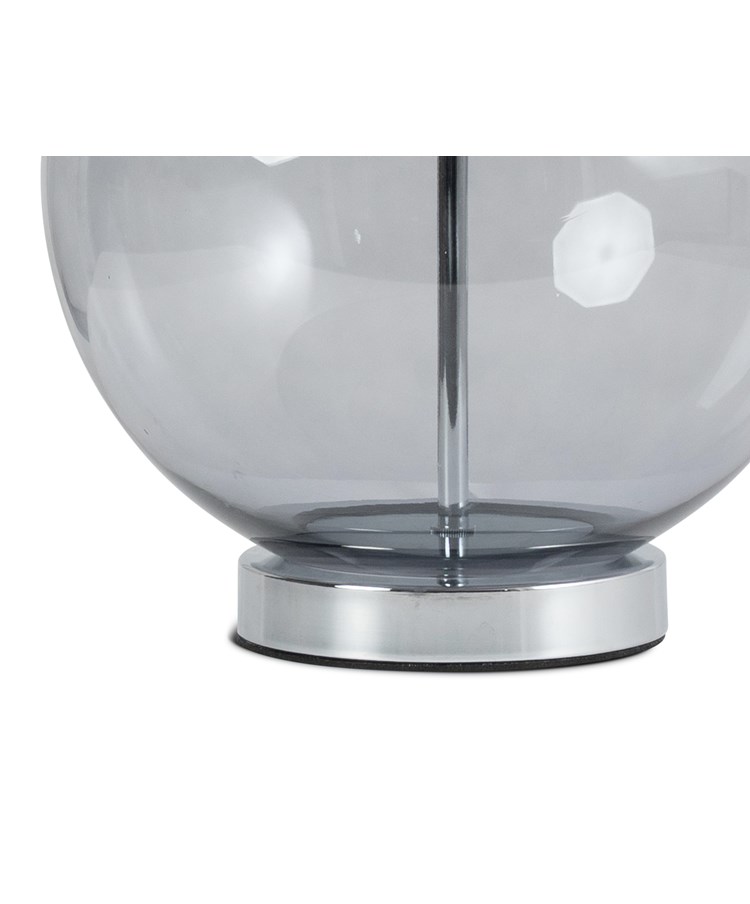Orb Smokey Blue/Chrome Table Lamp Orb Smokey Blue/Chrome Table Lamp