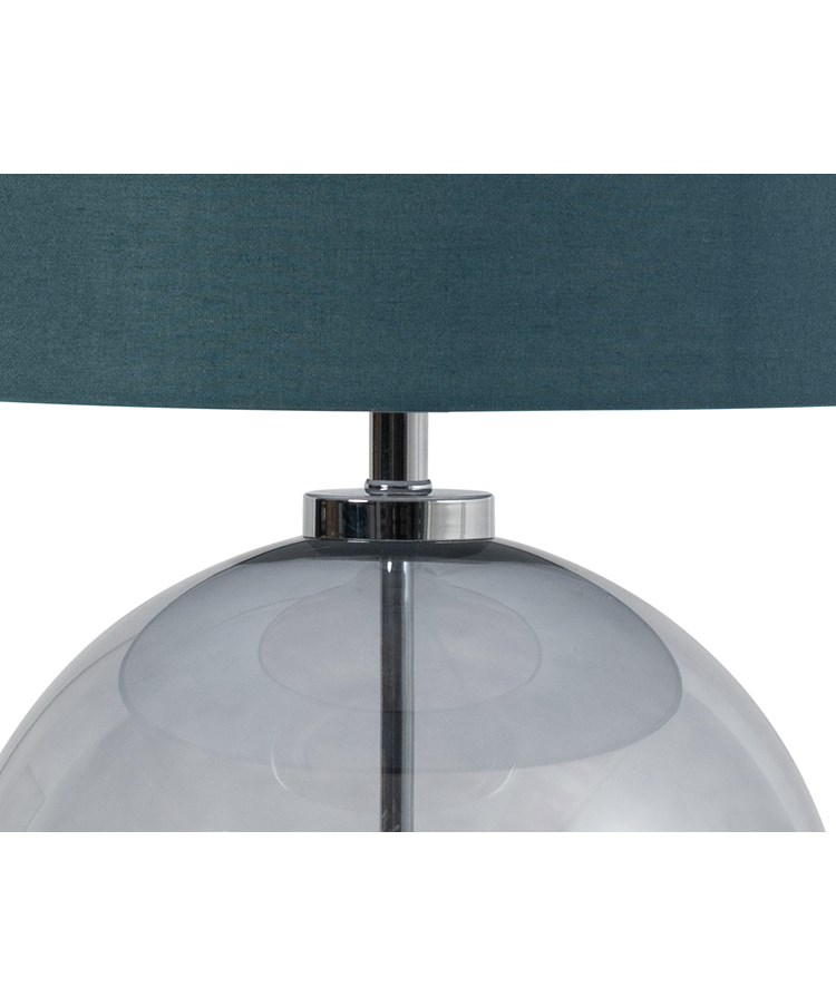 Orb Smokey Blue/Chrome Table Lamp Orb Smokey Blue/Chrome Table Lamp