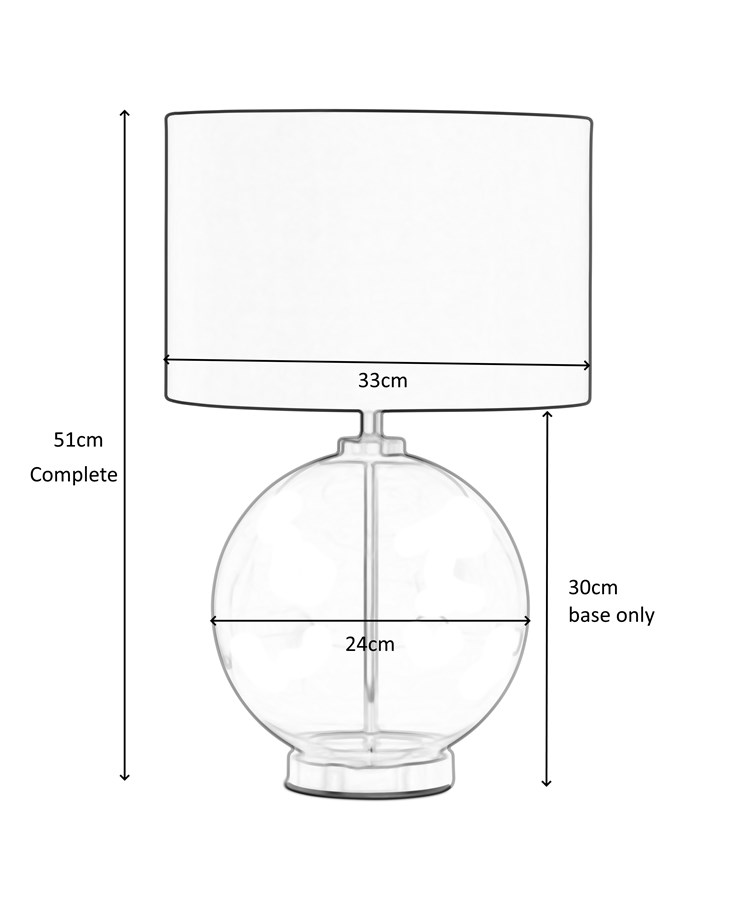 Orb Smokey Blue/Chrome Table Lamp Orb Smokey Blue/Chrome Table Lamp