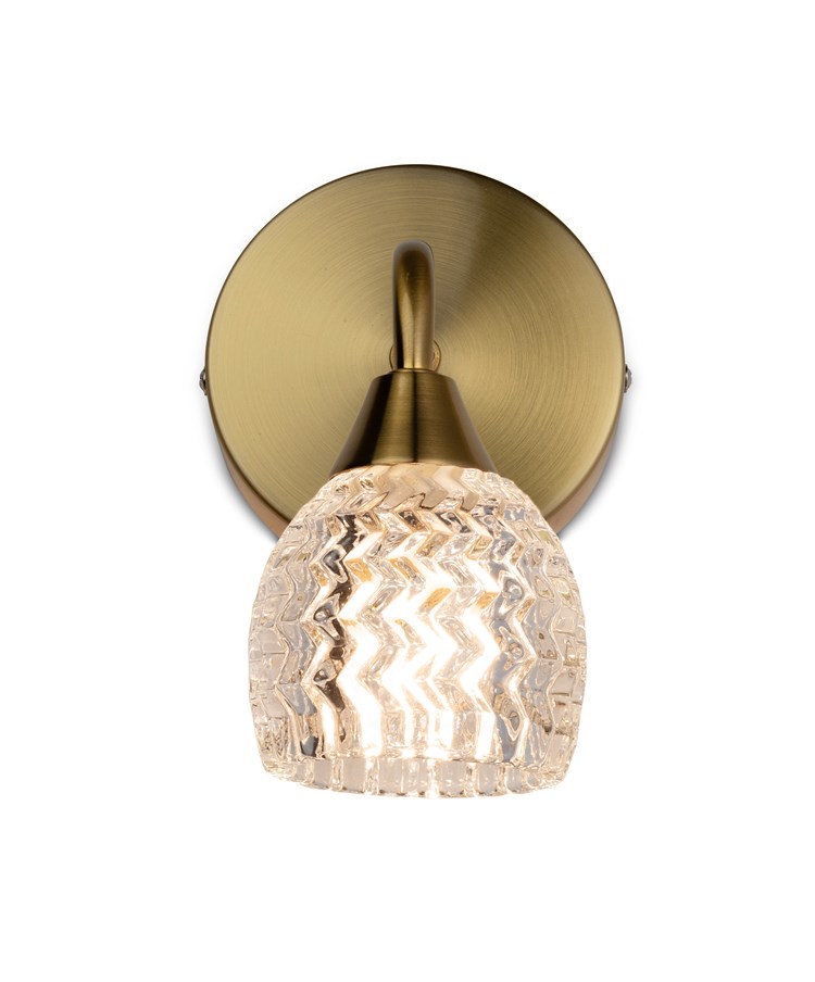 Hendon Gold Brass Effect Wall Light Single Switched Hendon Gold Brass Effect Wall Light Single Switched