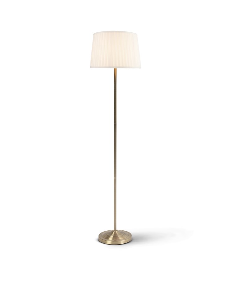 Stockholm Antique Brass Floor Lamp with Red & Gold Shade Stockholm Antique Brass Floor Lamp with Red & Gold Shade