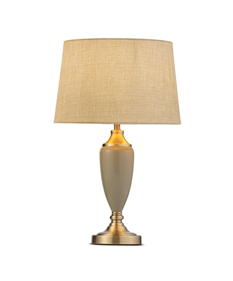 Bailey Large Sage Green Table Lamp with Beige Lined Shade Bailey Large Sage Green Table Lamp with Beige Lined Shade