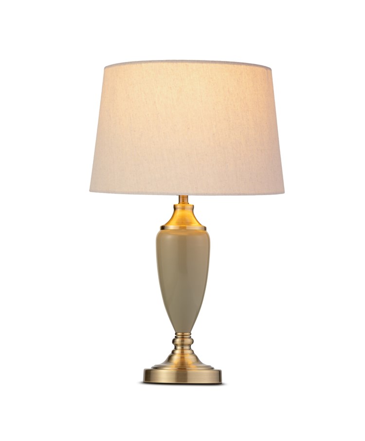 Bailey Large Sage Green Table Lamp with Natural Shade
