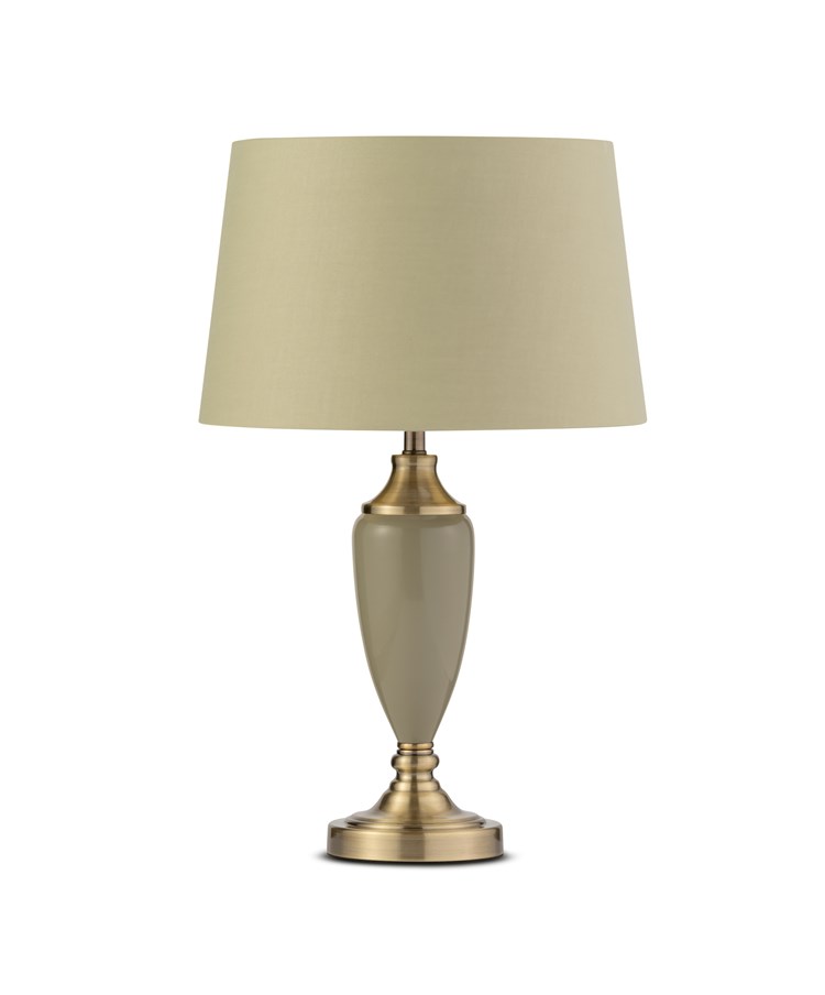 Bailey Large Sage Green Table Lamp with Green/Gold Lined Shade