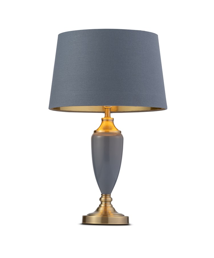 Bailey Large Juniper Blue Table Lamp with Blue/Gold Lined Shade Bailey Large Juniper Blue Table Lamp with Blue/Gold Lined Shade