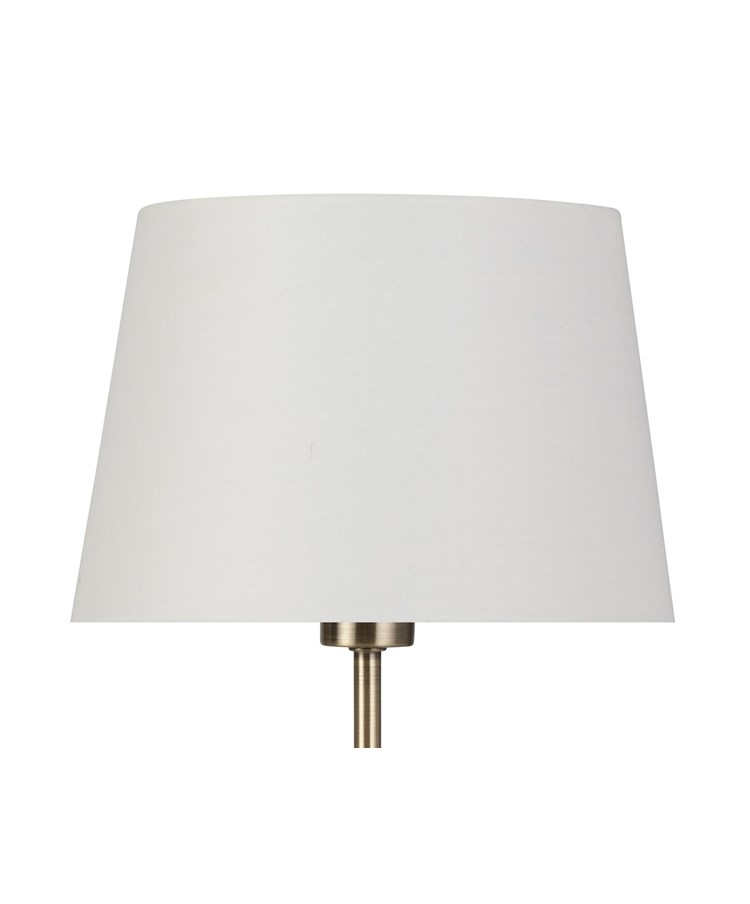 Florence Rechargeable Antique Brass Table Lamp with Cream Shade