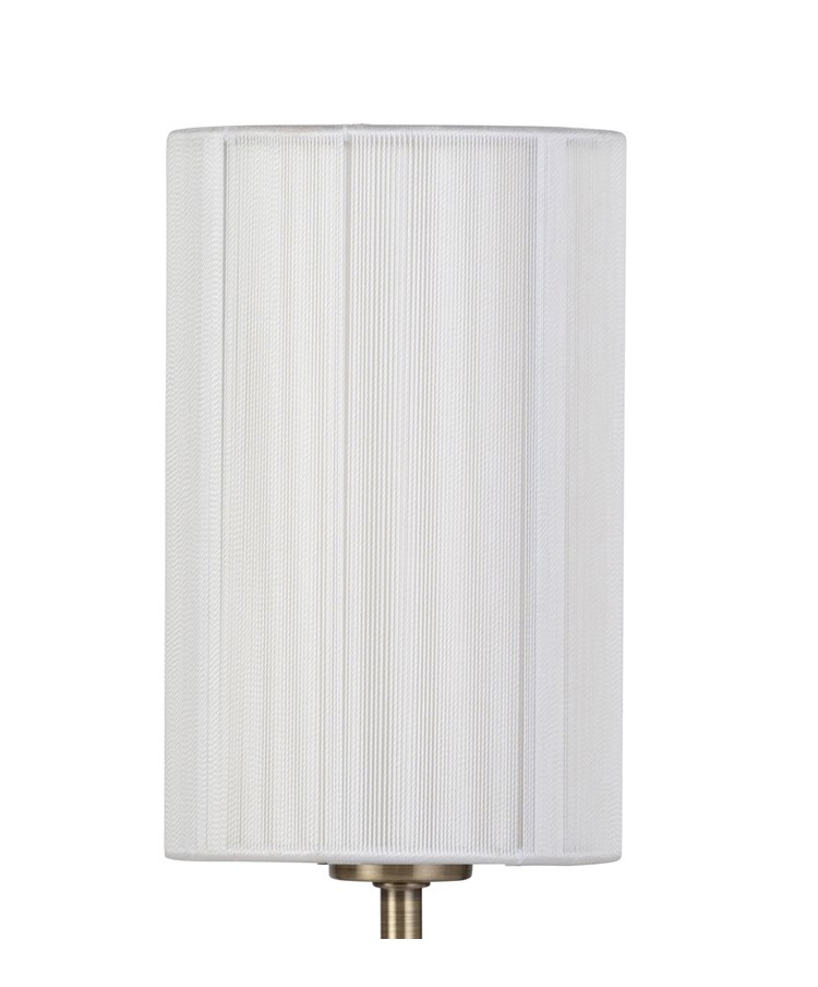 Florence Rechargeable Antique Brass Table Lamp with Ivory String Shade