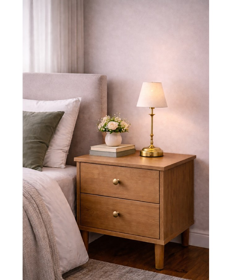 Florence Rechargeable Antique Brass Table Lamp with Natural Linen Shade