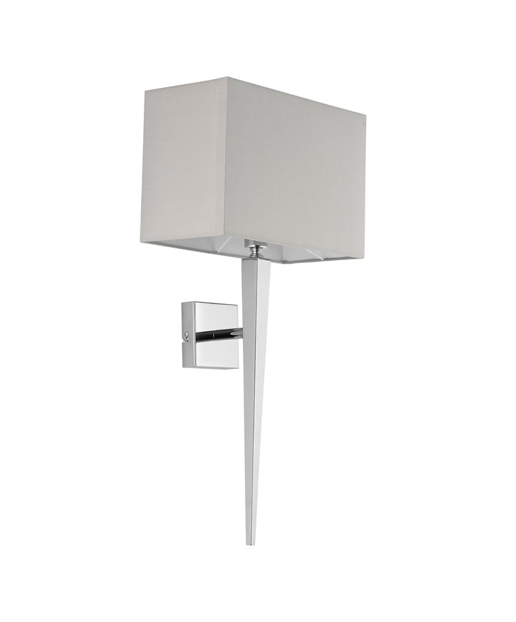 Moret Chrome Wall Light with Grey Light