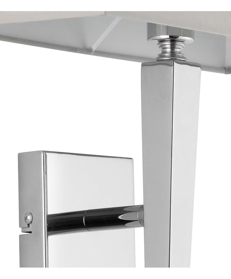 Moret Chrome Wall Light with Grey Light