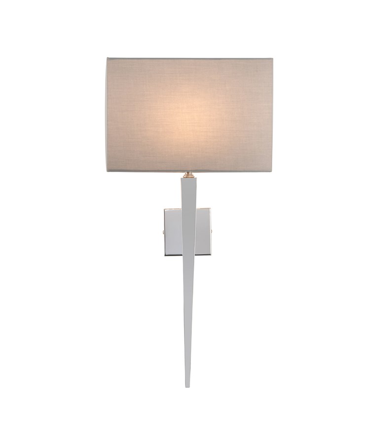 Moret Chrome Wall Light with Grey Light
