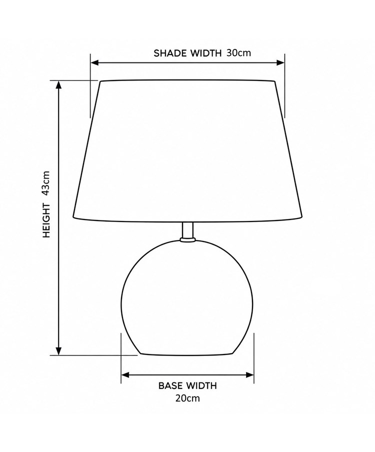 Canon Ball Walnut Print Table Lamp with Pleated Shade