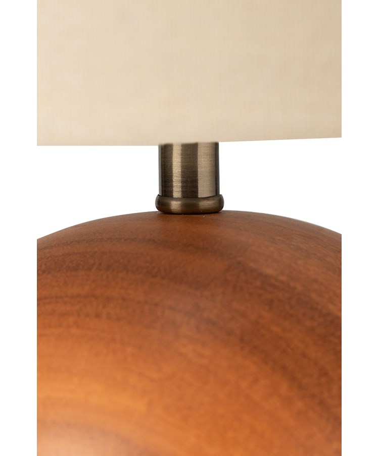 Canon Ball Walnut Print Table Lamp with Natural Shade Canon Ball Walnut Print Table Lamp with Natural Shade
