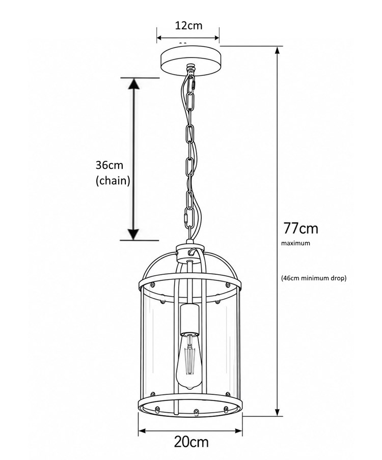 Lambert Antique Brass Single Lantern Pendant Ceiling Light