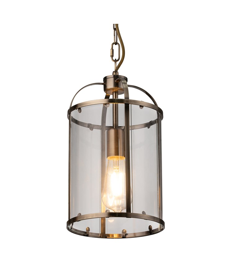 Lambert Antique Brass Single Lantern Pendant Ceiling Light Lambert Antique Brass Single Lantern Pendant Ceiling Light