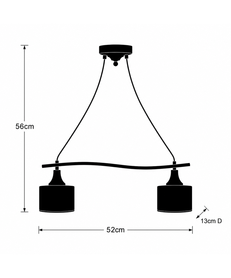 Bardola 2 Light Bar Pendant