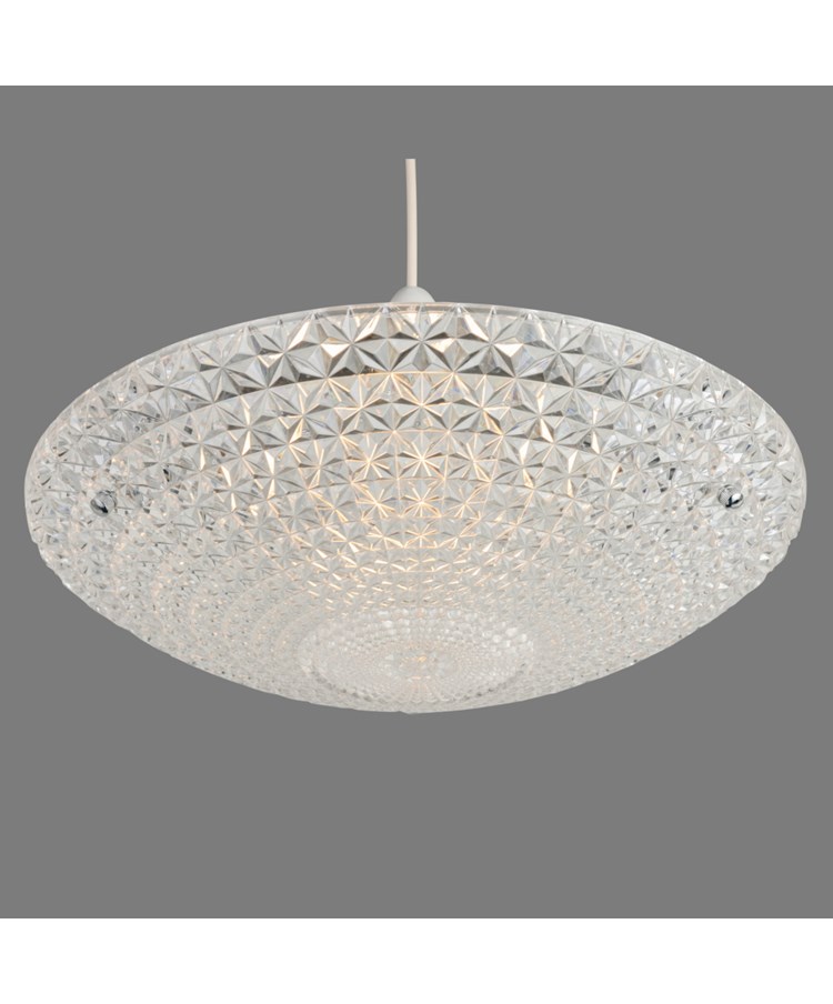 Crystal Ceiling Uplighter - Non Electric Pendant Shade - Easy Fit Light - Glass Crystal Ceiling Uplighter - Non Electric Pendant Shade - Easy Fit Light - Glass