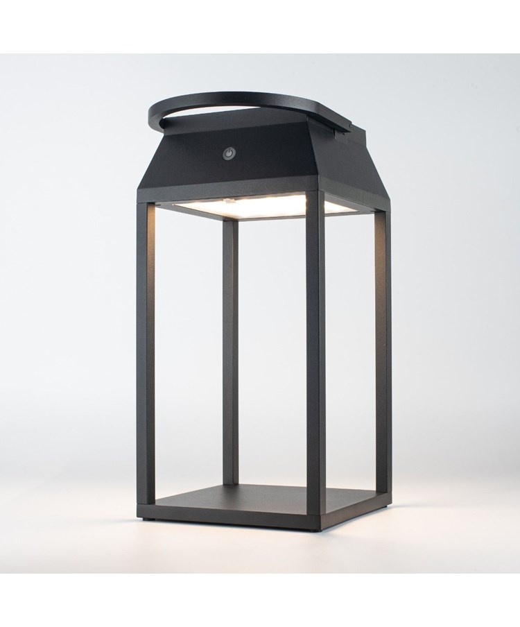 Elipta Solar/USB Rechargeable Outdoor Lantern - Black Elipta Solar/USB Rechargeable Outdoor Lantern - Black